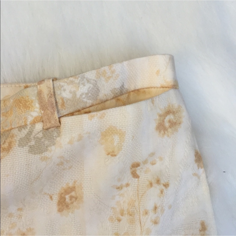 Kenzo Paris Embossed Floral High Waist Pants Cream Size 38 Designer - Picture 7 of 11